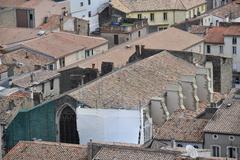 Panoramic view from the top of the Saint Vincent Church bell tower in Carcassonne