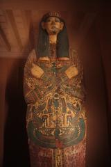 Inner lid of the sarcophagus of the mummy at the Museum of Perpignan