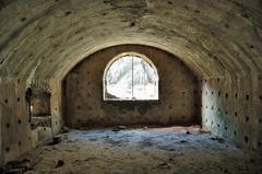 Front view of Batterie de la Mauresque historical building in France