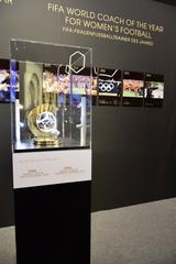 FIFA Ballon D‘OR Awards trophy on display at the FIFA Museum in Zurich