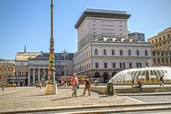 De Ferrari Square with Carlo Felice Theater, Italy