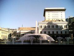 Piazza De Ferrari with fountain in Genoa