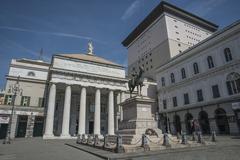 Monument at Teatro Carlo Felice with Garibaldi statue