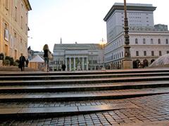 view of Carlo Felice monument in Italy