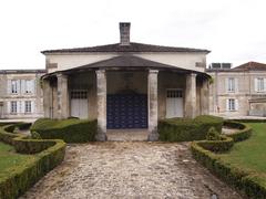 Maison Martell courtyard in Cognac, Charente, France with historical architecture