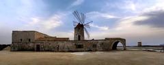 Trapani salt pans at sunset