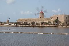 Historic Mill at Salina Nature Reserve in Italy