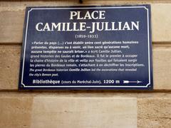 Tourist plaque at Place Camille Jullian in Bordeaux