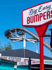 Big Easy Bumpers sign and water ride at Thorpe Park