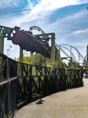 Colossus roller coaster heartline roll