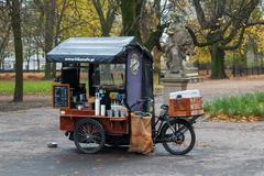 Bike Cafe mobile coffee shop in the Saxon Garden in Warsaw