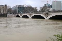 2018 Seine river flood at Paris - Bridge of Austerlitz