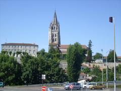 Basilica Saint-Eutrope of Saintes viewed from Maladrerie Street