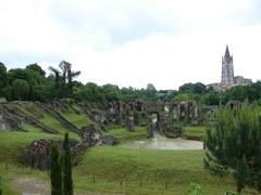 Arènes de Saintes and Basilique Saint-Eutrope de Saintes in panoramic view