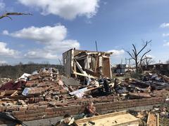 EF3 tornado damage in Nashville, Tennessee on March 3, 2020