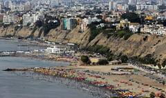 Agua Dulce beach on a summer day in Lima, Peru