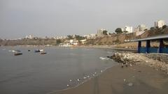 Panoramic view of Chorrillos with coastline and urban landscape