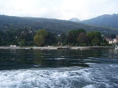 Scenic view of Baveno with lake and mountains