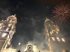 Celebration night at Morelia Cathedral, Michoacán