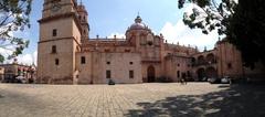 Cathedral of Morelia with people in the foreground