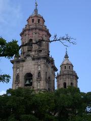 Catedral de Morelia domes viewed from Calle Madero