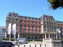 Palais Wilson in Geneva with a view of the waterfront