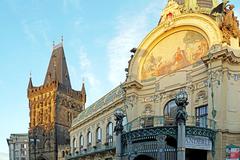 Municipal House and Powder Tower in Prague