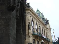 colorful ornate facade of a historic building in Prague