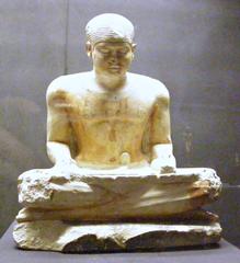 Statue of a 5th dynasty scribe at Saqqara Museum