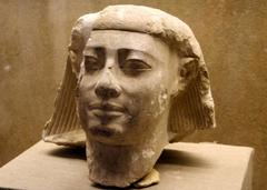 Ancient Egyptian statue head at Imhotep Museum in Saqqara