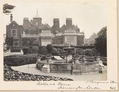 Fountain in the gardens of Holland House in 1907