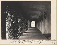 Arcade of the old stables at Holland House in 1907