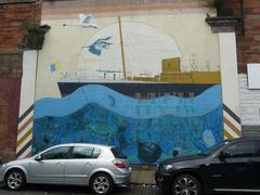 'The Leith Aquatic' mural by Blameless on Halmyre Street, Edinburgh.