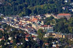 View from Merkur in Baden-Baden towards the city center