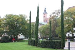 Baden-Baden Park der Therme with view to abbey church