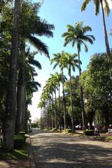 A panoramic view of Belo Horizonte, Brazil, with a mix of modern buildings, greenery, and mountains in the background