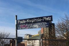 Paula-Karpinski-Platz street sign in Hamburg-Neustadt