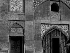 Close-up of Wazir Khan Mosque's intricate details in daylight