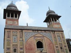 Decorative facade of Wazir Khan Mosque in Pakistan