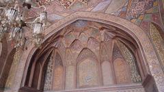 Fresco work inside Wazir Khan Mosque - Prayer hall view