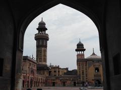 Inside view of minaret and main gate of Wazir Khan Mosque