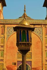 ornate lamppost at Wazir Khan Mosque in Pakistan