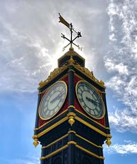 Little Ben clock tower blocking the sunlight