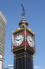 Detail of the clockface of Little Ben in Pimlico