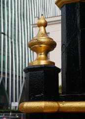 Detailed sculptural feature on Little Ben clock in Victoria, London