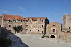 Collioure Royal Castle with mountainous background