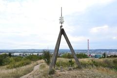 sculpture on Stránská skála hill in Brno, 2019