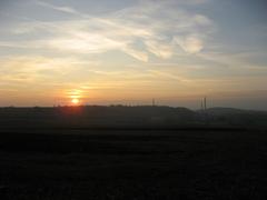 sunset over Stránská skála in Brno