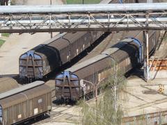 Cargo train cars at Stránská skála