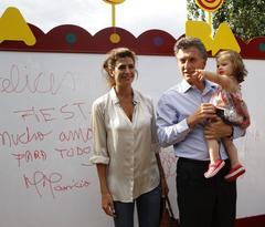 Mauricio Macri visiting Parque Navideño in Buenos Aires